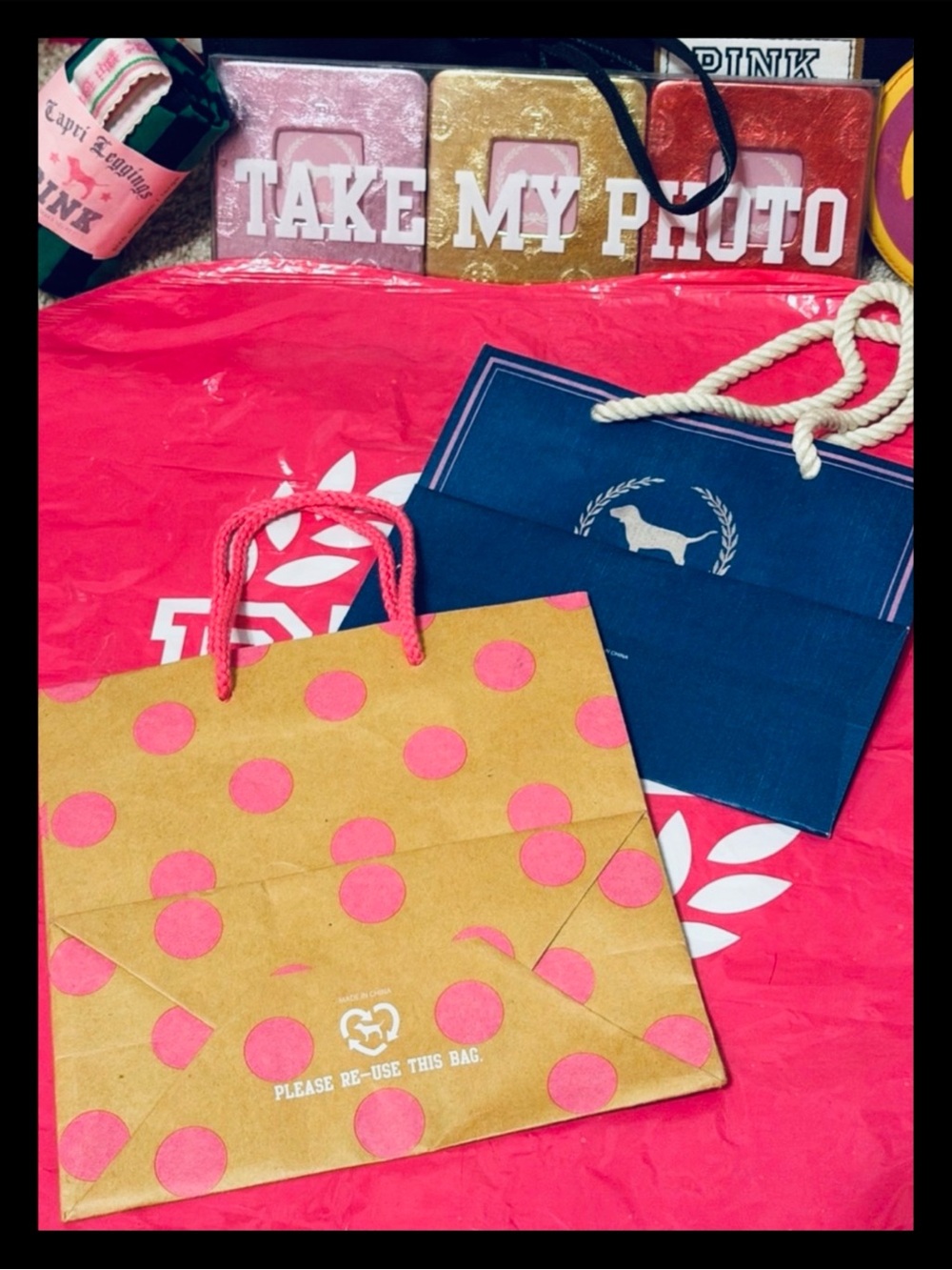 💕ⓅⒾⓃⓀ ⓋⓈ VINTAGE/RARE/HTF Set of 2 Collectible Shopping Bags ✨NEW ✨💕 - Picture 3 of 3